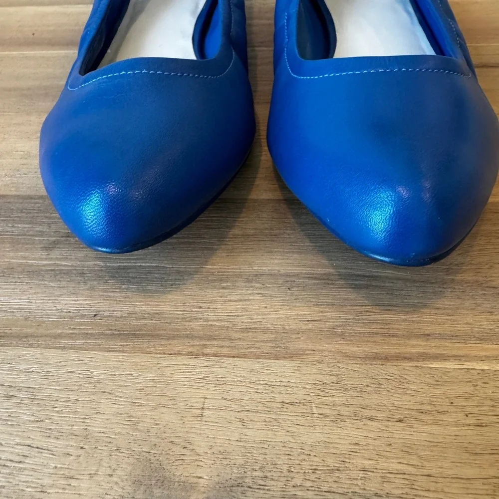 Maria‎ Sharapova by Cole Haan Women 8 B Blue Leather Ballet Flat Classic Chic